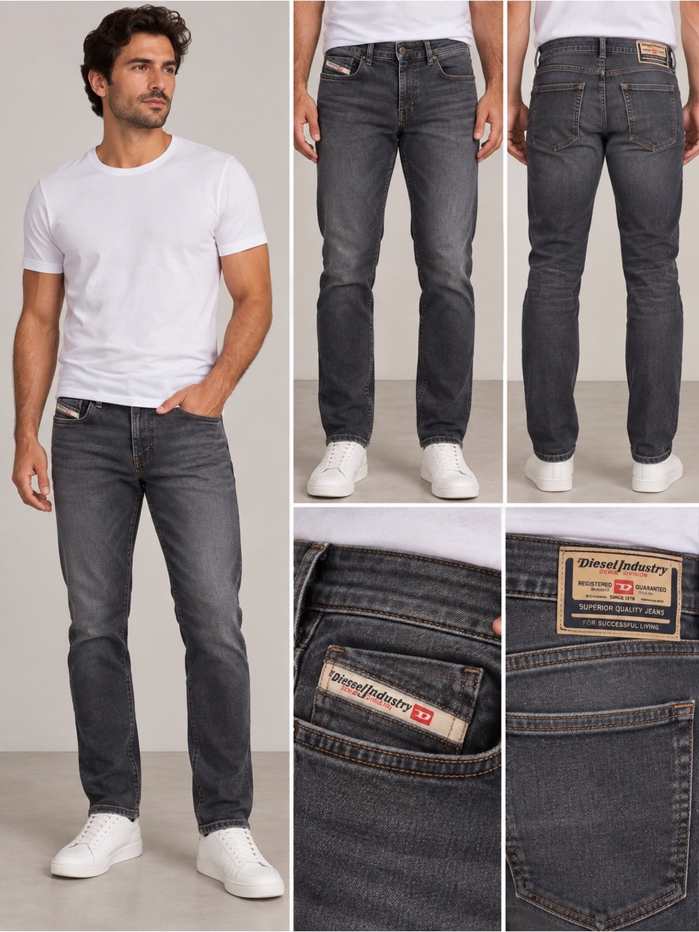 Men's Diesel Slim Fit Gray Jeans 33x32